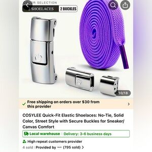 NWT: Shoelaces and clips.